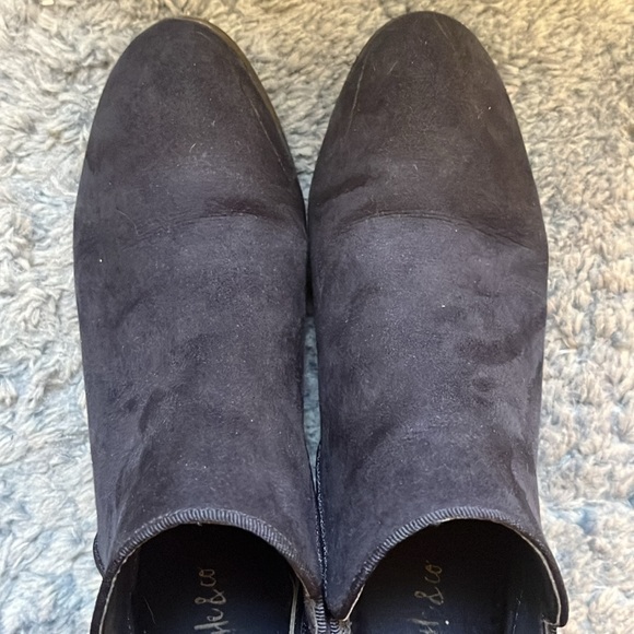 Navy Blue Suede Ankle Boots 7M - Picture 7 of 8